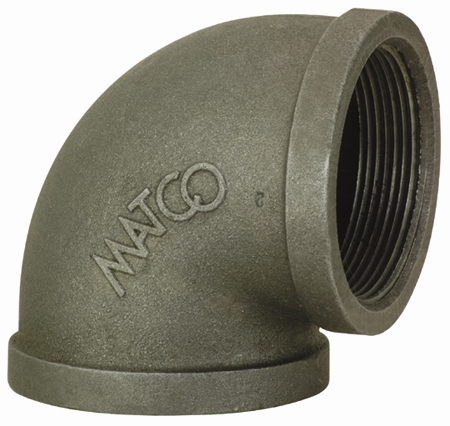 Matco-Norca 1 ¼" Black 90 Elbow, Malleable 1500